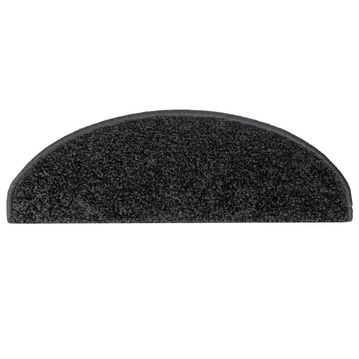 Tappetini per scale 15 pz 65x21x4 cm Nero Semicircolari Grandi 133901