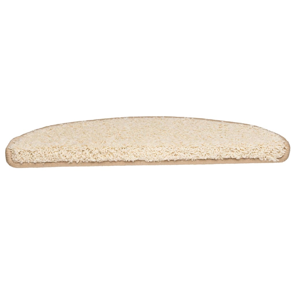 Tappetini per scale 15 pz 65x21x4 cm Crema Semicircolari Grandi 133904
