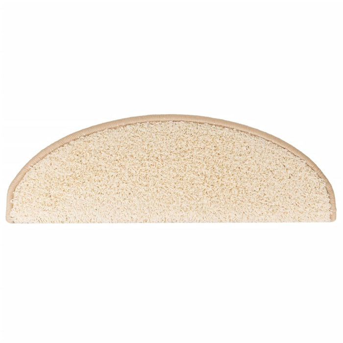 Tappetini per scale 15 pz 65x21x4 cm Crema Semicircolari Grandi 133904