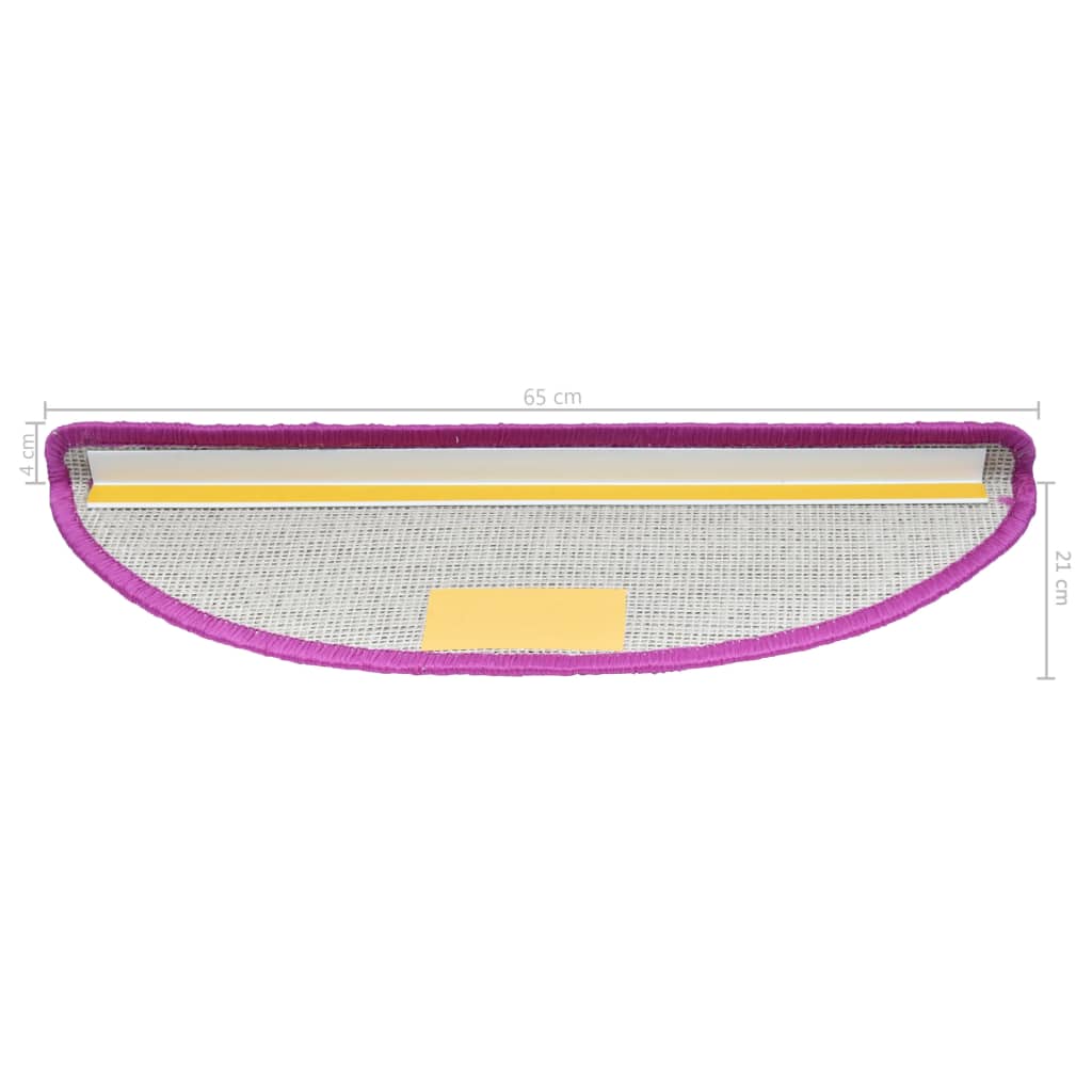 Tappetini per Scale 15 pz Viola 65x21x4 cm