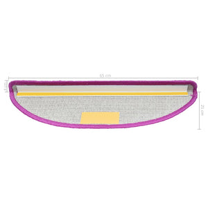 Tappetini per Scale 15 pz Viola 65x21x4 cm