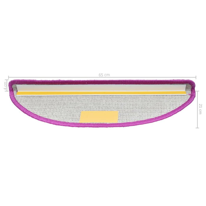 Tappetini per Scale 15 pz Viola 65x21x4 cm