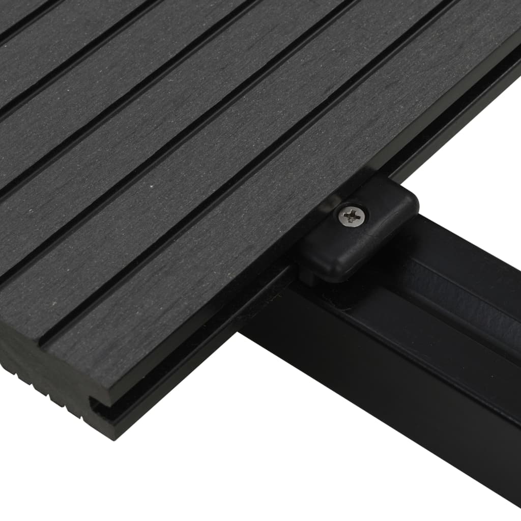 Pavimento per Esterni in WPC Pieno Accessori 10 m² 2,2 m Nero 275671