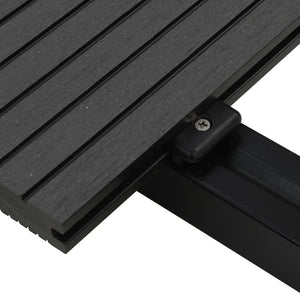 Pavimento per Esterni in WPC Pieno Accessori 10 m² 2,2 m Nero 275671