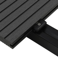 Pavimento per Esterni in WPC Pieno Accessori 26 mÂ² 2,2 m Nero