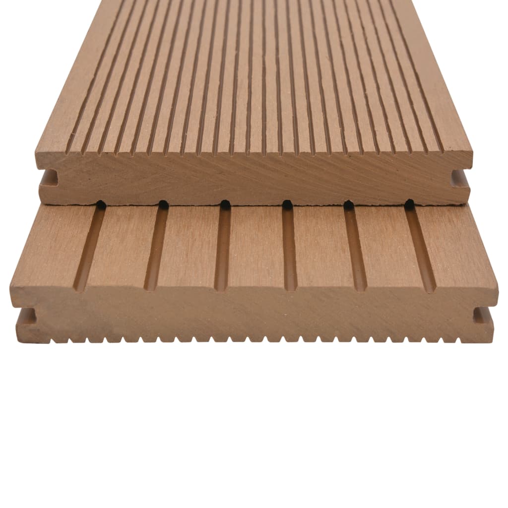 Pavimento per Esterni in WPC Pieno Accessori 20 m² 2,2 m Teak 275678