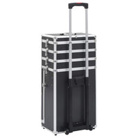 Valigia Trolley per Cosmetici in Alluminio Nero 91812