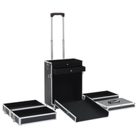 Valigia Trolley per Cosmetici in Alluminio Nero 91812