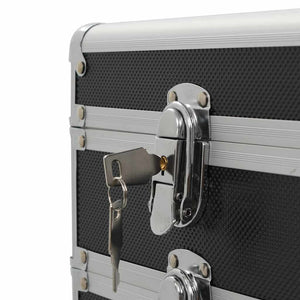 Valigia Trolley per Cosmetici in Alluminio Nero 91812