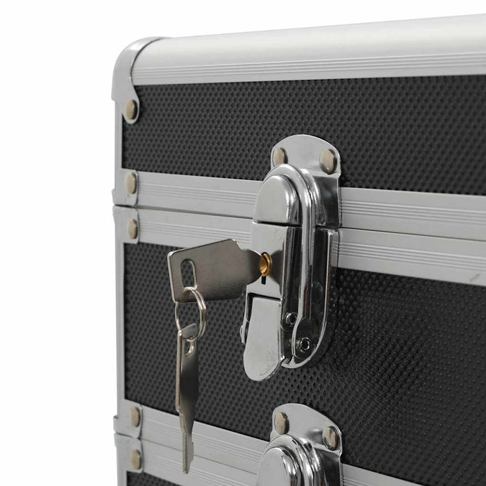 Valigia Trolley per Cosmetici in Alluminio Nero 91812