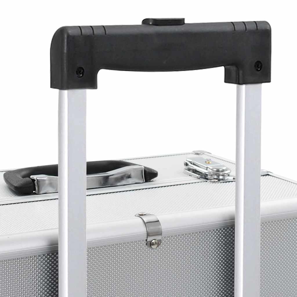Valigia Trolley per Cosmetici in Alluminio Argento 91814