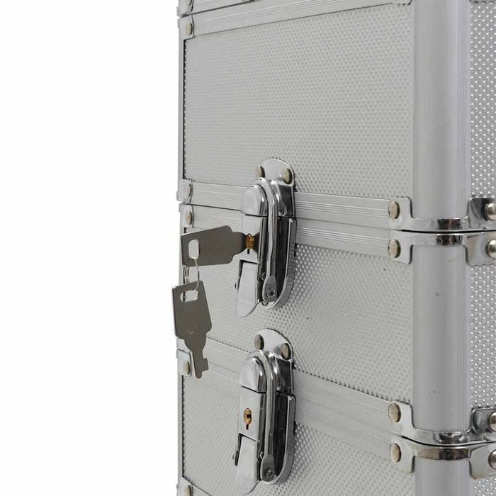 Valigia Trolley per Cosmetici in Alluminio Argento 91814