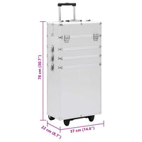 Valigia Trolley per Cosmetici in Alluminio Argento 91814