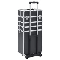 Valigia Trolley per Cosmetici in Alluminio Nero 91815