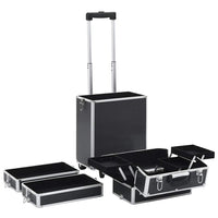 Valigia Trolley per Cosmetici in Alluminio Nero 91815