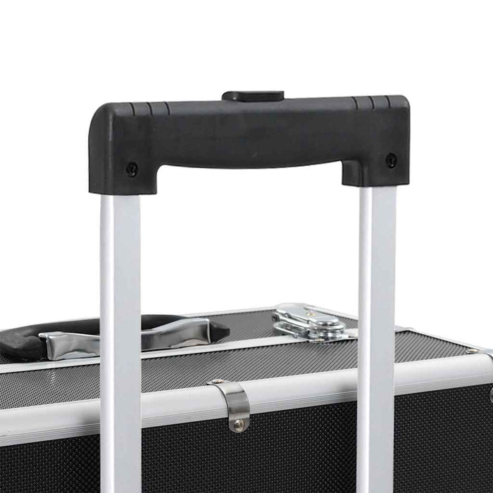 Valigia Trolley per Cosmetici in Alluminio Nero 91815