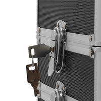 Valigia Trolley per Cosmetici in Alluminio Nero 91815