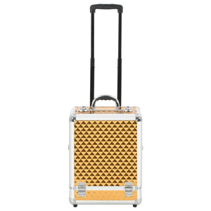 Valigia Trolley per Cosmetici 35x29x45 cm Oro in Alluminio 91827