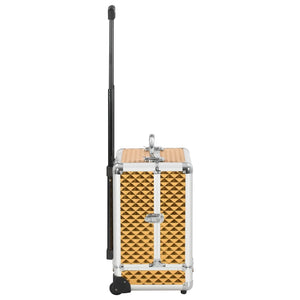 Valigia Trolley per Cosmetici 35x29x45 cm Oro in Alluminio 91827