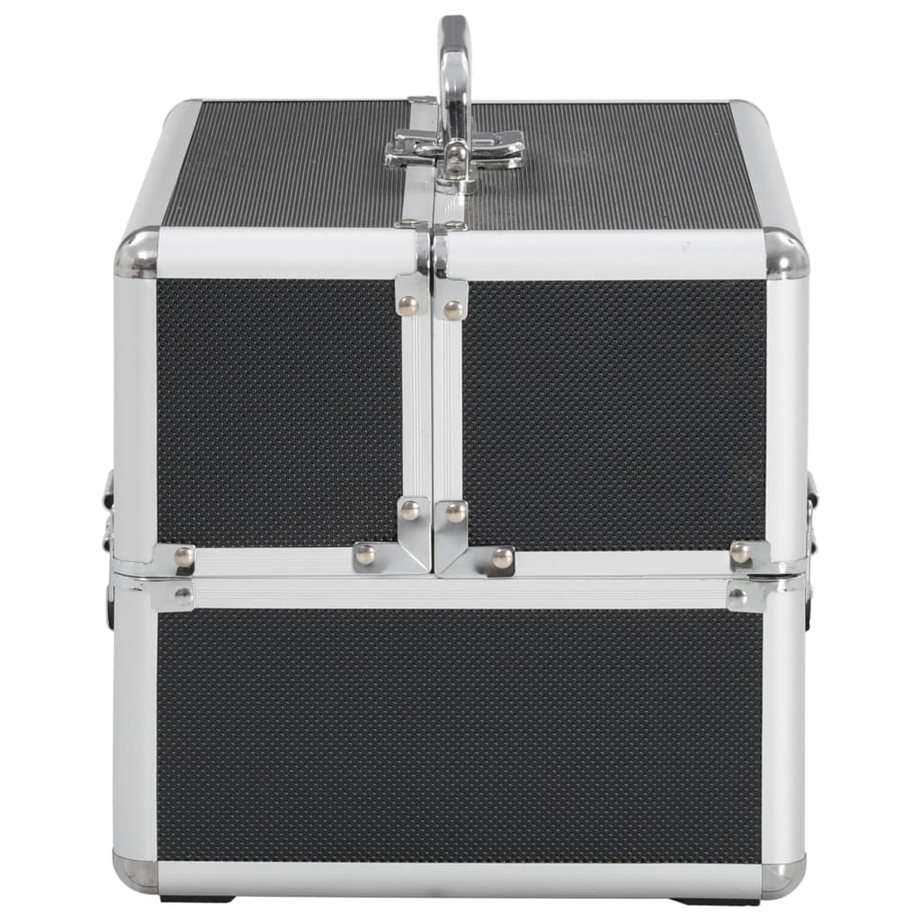 Valigia per Cosmetici 22x30x21 cm Nera in Alluminio 91829