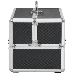 Valigia per Cosmetici 22x30x21 cm Nera in Alluminio 91829