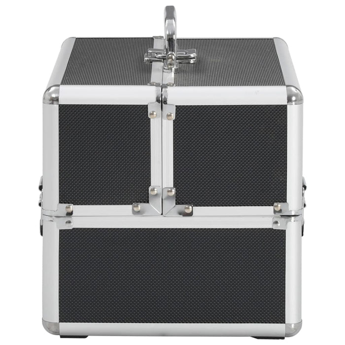 Valigia per Cosmetici 22x30x21 cm Nera in Alluminio 91829