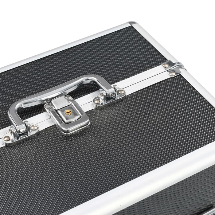 Valigia per Cosmetici 22x30x21 cm Nera in Alluminio 91829