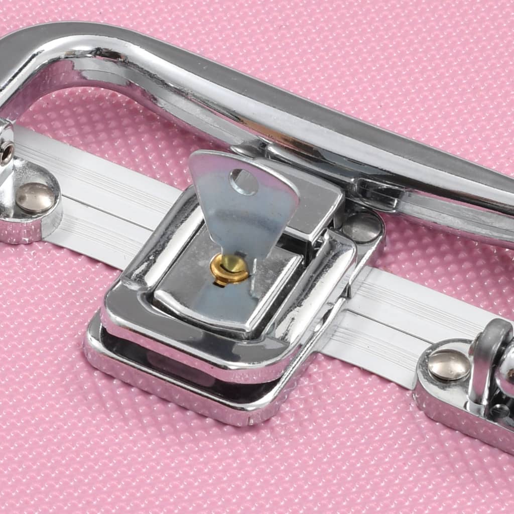 Valigia per Cosmetici 22x30x21 cm Rosa in Alluminio 91830