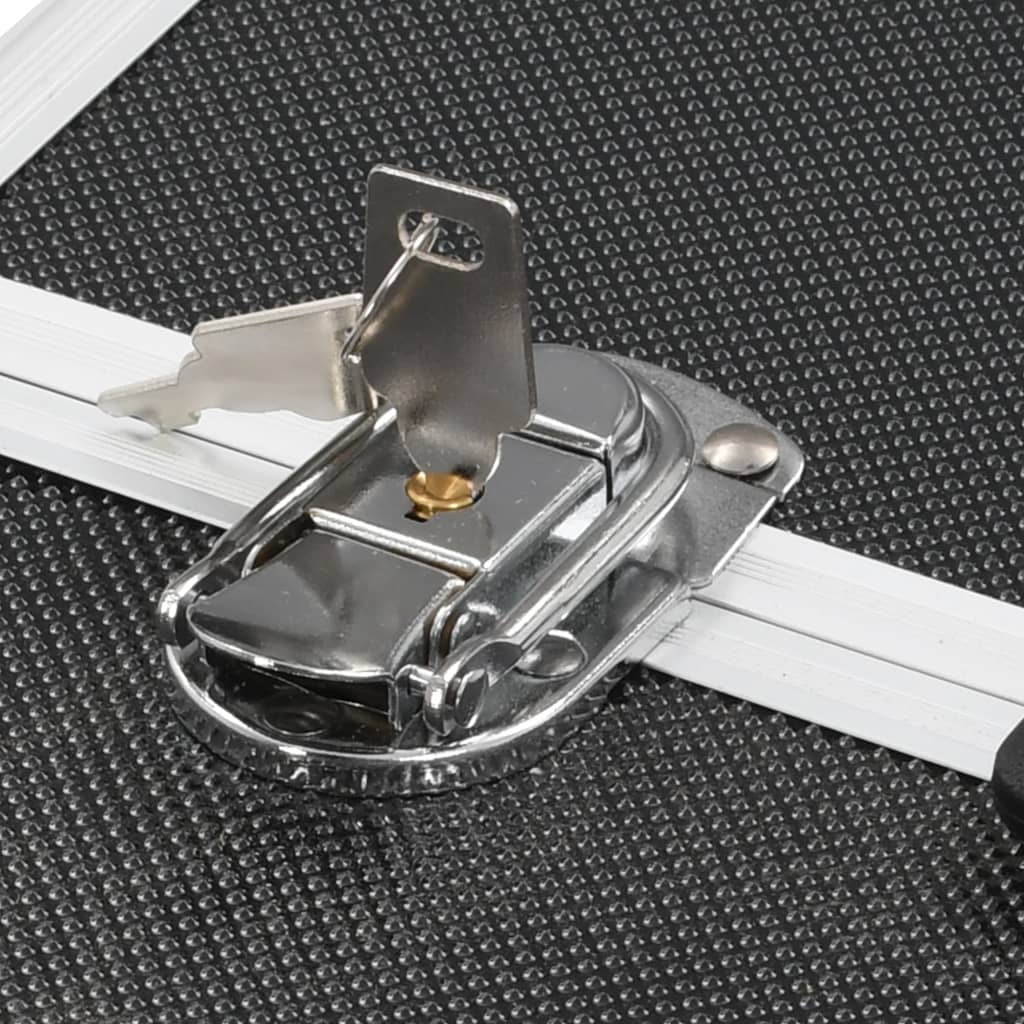 Valigia per Cosmetici 38x23x34 cm Nera in Alluminio 91833