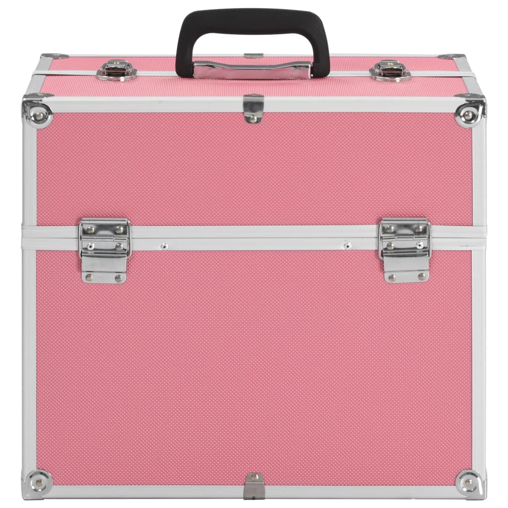 Valigia per Cosmetici 38x23x34 cm Rosa in Alluminio 91834