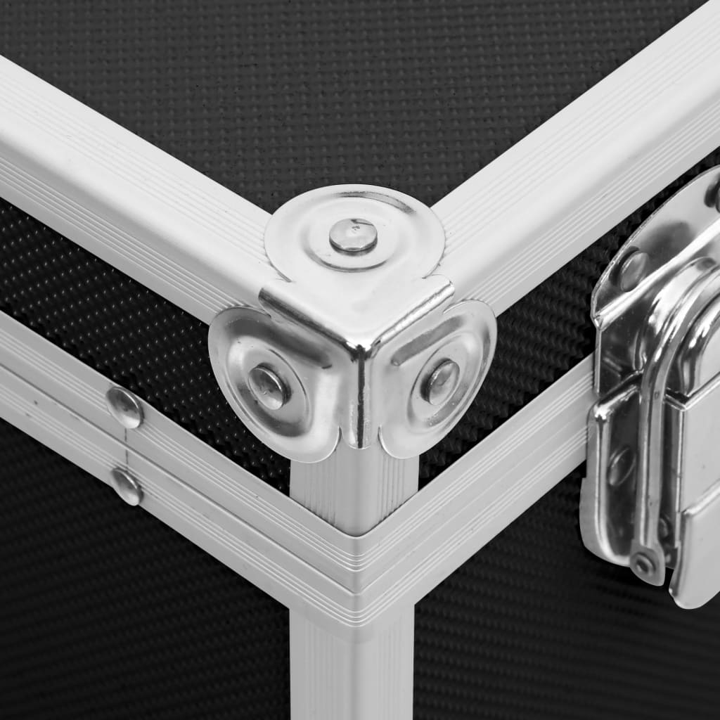 Valigia per Cosmetici 37x24x40 cm Nera in Alluminio 91840