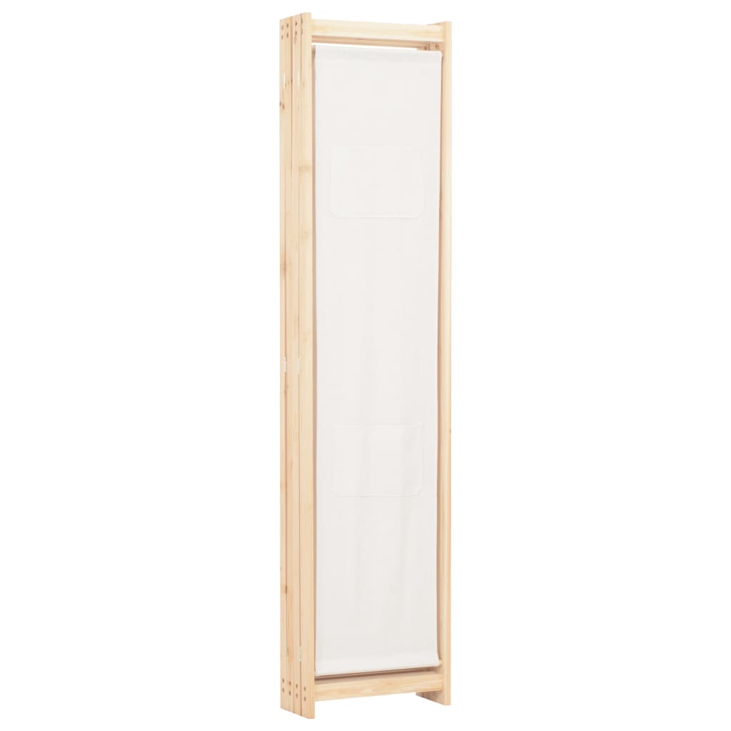 Paravento divisorio divisorio mobile decorativo 4 pannelli crema 160x4 cm tessuto 0802081