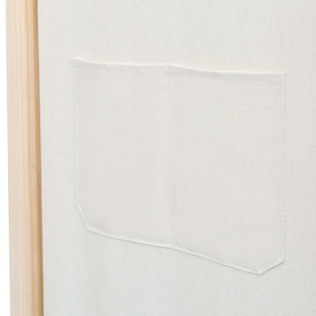 Paravento divisorio divisorio mobile decorativo 4 pannelli crema 160x4 cm tessuto 0802081