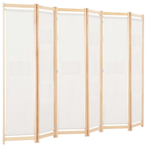 Divisorio a 6 Pannelli-Set di 6 pannelli Paravento 240x170x4 cm in Tessuto Crema