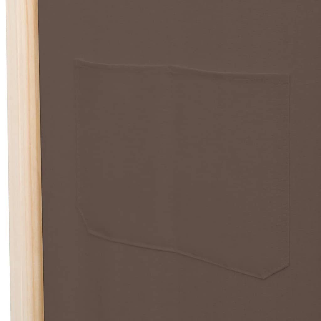 Divisorio a 5 Pannelli Marrone 200x170x4 cm in Tessuto 248181