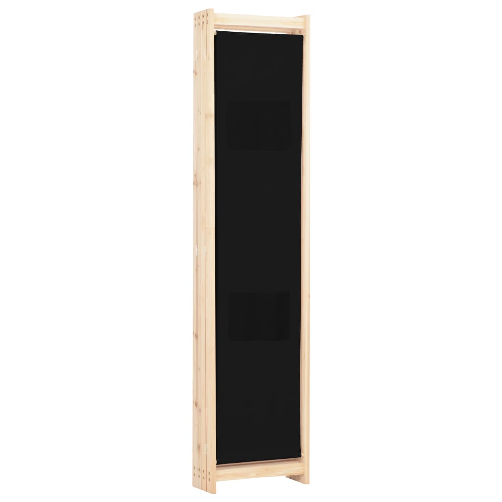 Parete divisoria divisorio mobile decorativo 4 pannelli nero 160x4 cm tessuto 0802092