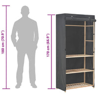 Armadio a 3 Ripiani Grigio 79x40x170 cm in Tessuto 248187