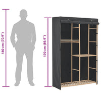 Armadio a 3 Ripiani Grigio 110x40x170 cm in Tessuto 248188