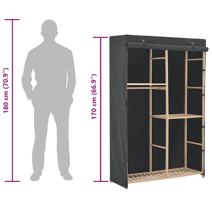 Armadio a 3 Ripiani Grigio 110x40x170 cm in Tessuto 248188