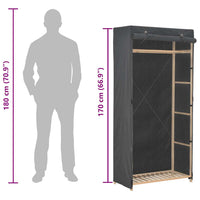 Armadio Grigio 79x40x170 cm in Tessuto 248193