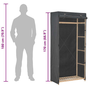 Armadio Grigio 79x40x170 cm in Tessuto 248193