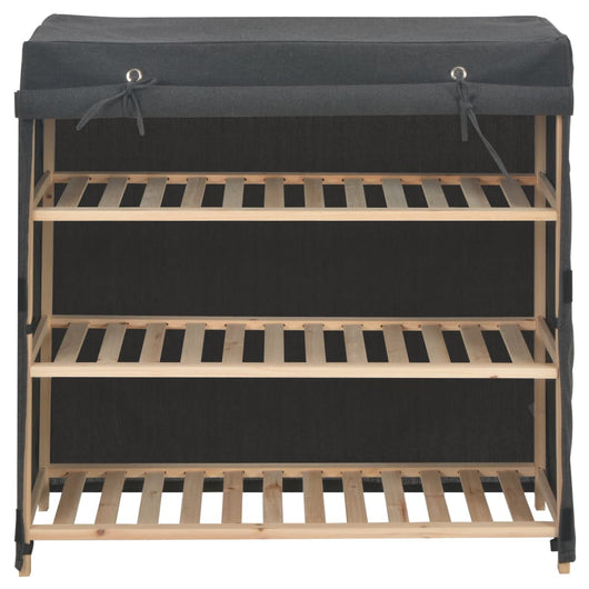 Scarpiera scarpiera mobile portaoggetti ingresso corridoio soggiorno con coperchio 79 x 40 x 80 cm Tessuto grigio 02_0021412