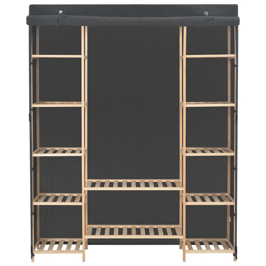 Armadio Grigio 135x40x170 cm in Tessuto 248197