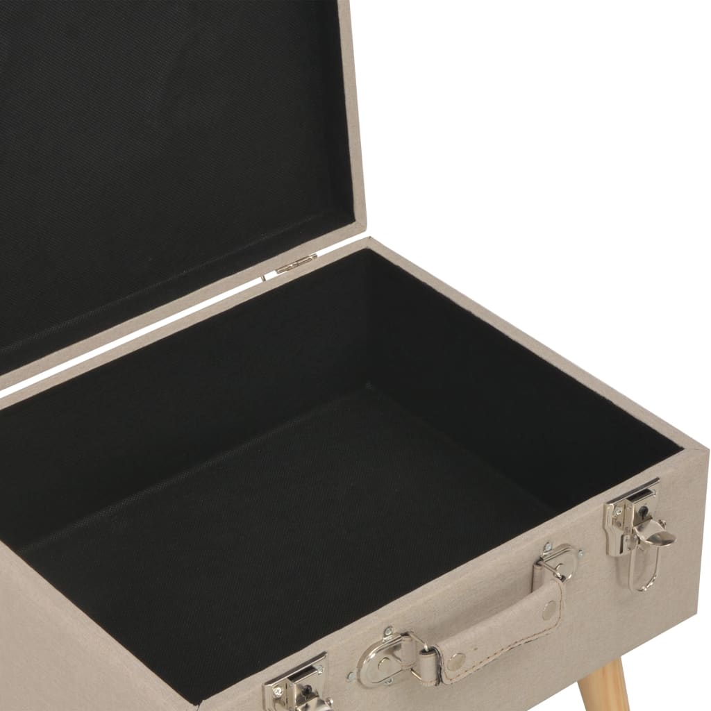 Sgabello con Contenitore 40 cm in Tessuto Beige cod mxl 49085