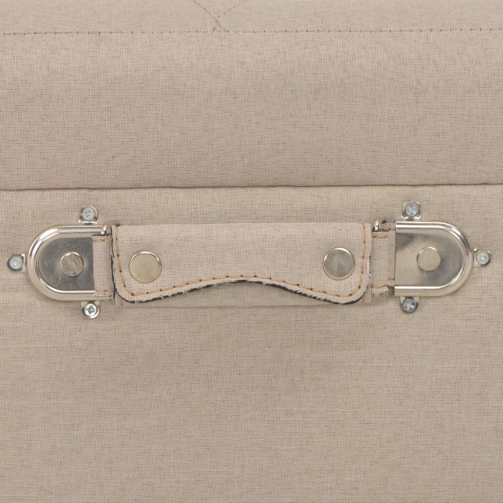 Sgabello con Contenitore 40 cm in Tessuto Beige 247518