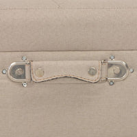 Sgabello con Contenitore 40 cm in Tessuto Beige 247518