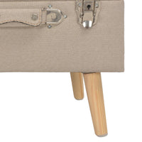 Sgabello con Contenitore 40 cm in Tessuto Beige 247518