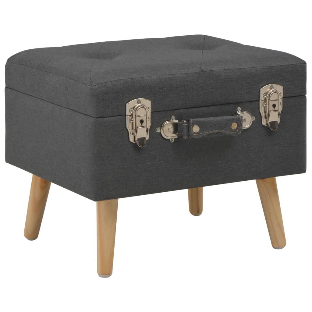 Panca pouf sgabello contenitore per mobili 40 cm tessuto grigio scuro 3002158