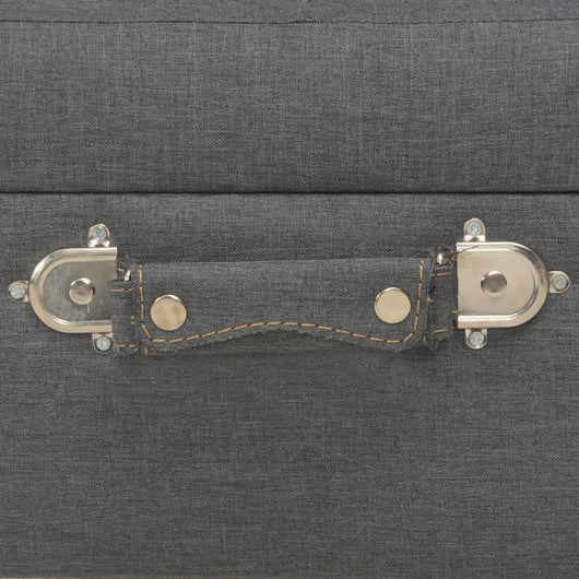 Panca pouf sgabello contenitore per mobili 40 cm tessuto grigio scuro 3002158