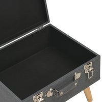 Sgabello con Contenitore 40 cm in Tessuto Grigio Scuro 247520